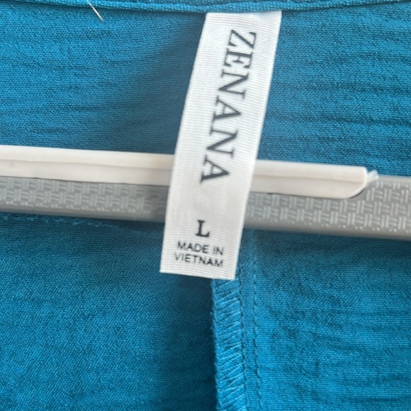 Teal V-Neck Women's Top Large - Picture 2 of 3